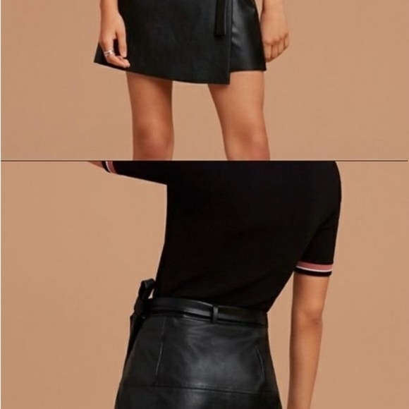 Wilfred Black Spurlock faux leather Mini Skirt size XS - Picture 3 of 6